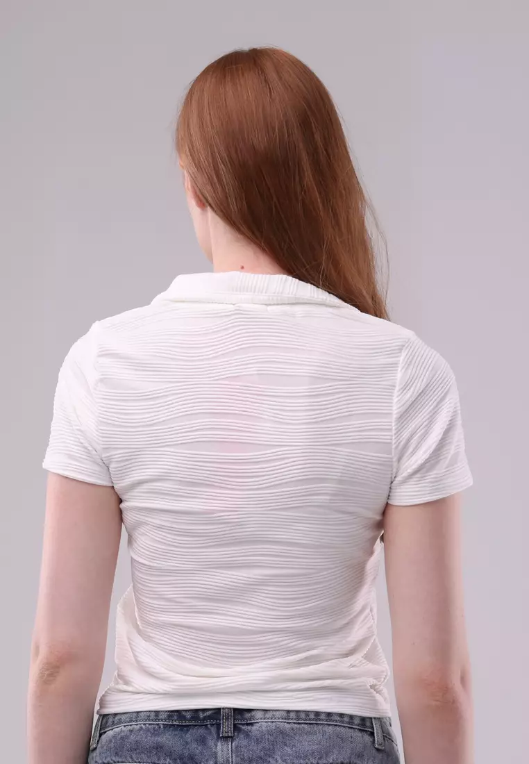 Soft Asymmetrical Knits Short Sleeves Blouse