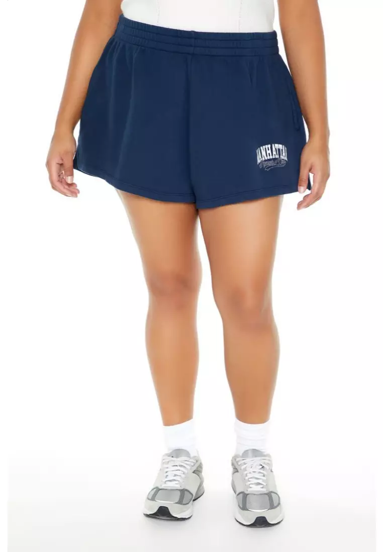Plus size fleece shorts clearance