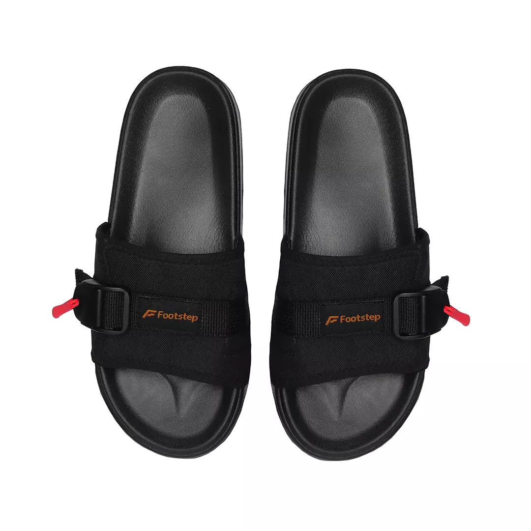 Footstep Footwear Sandal Pria Slide Santos Black Original Sandal