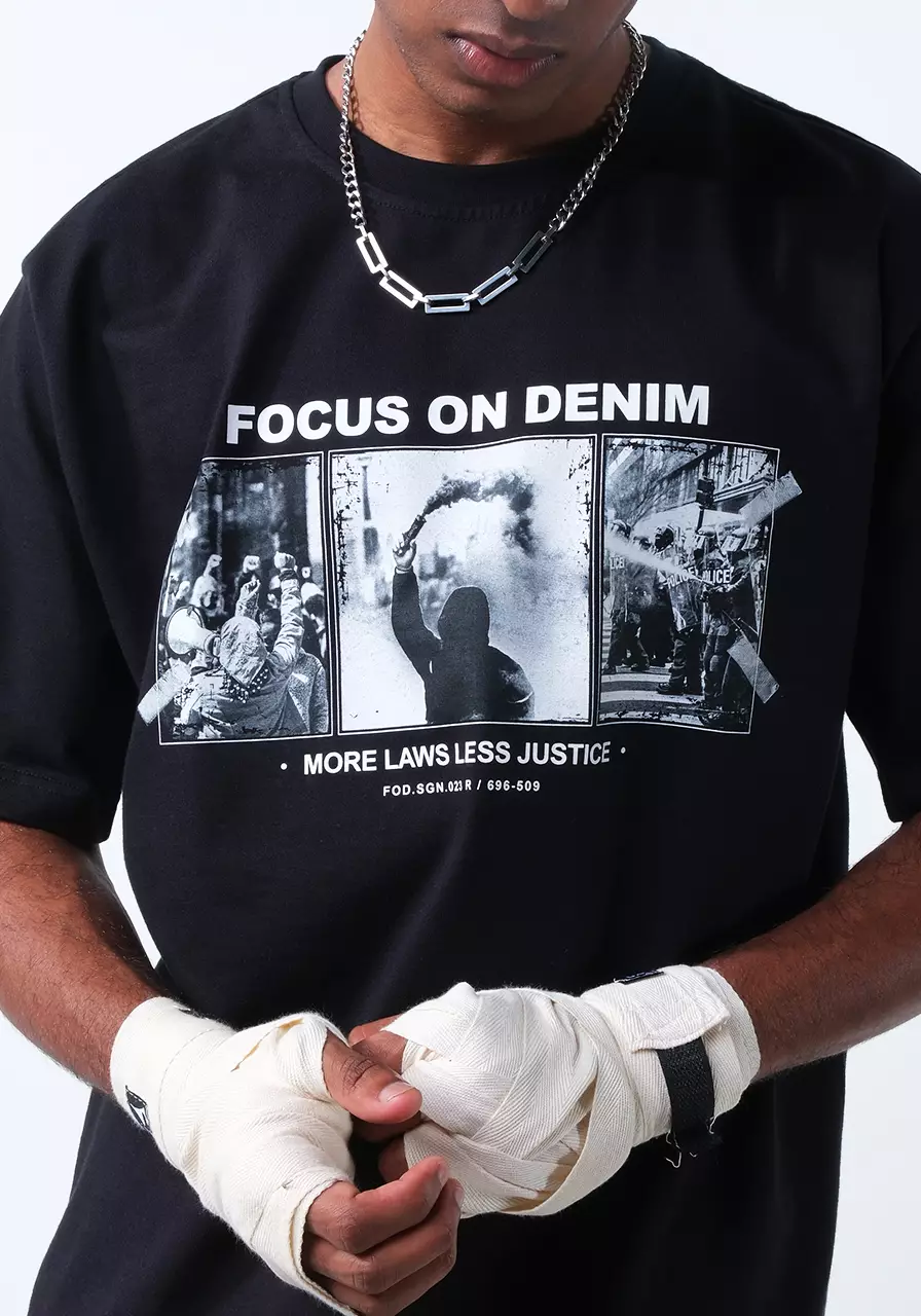 Kaos Pria Boxy Tusha Black