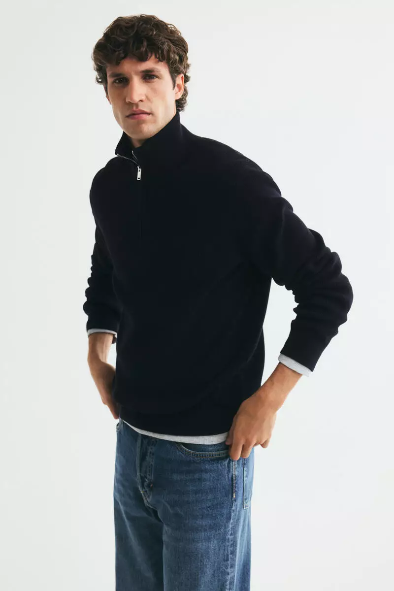 Regular Fit Zip-top jumper