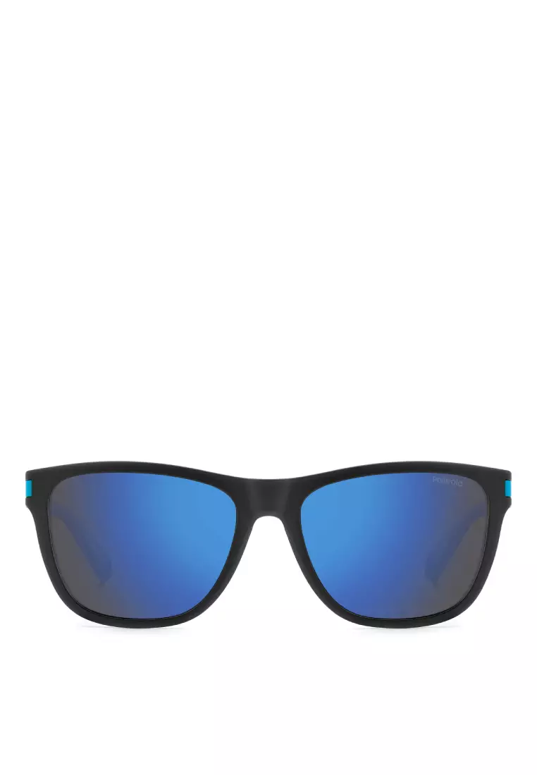 Polaroid Sunglasses PLD 2138/S-0VK-5X, Rectangular Shape with Matte Black Blue color