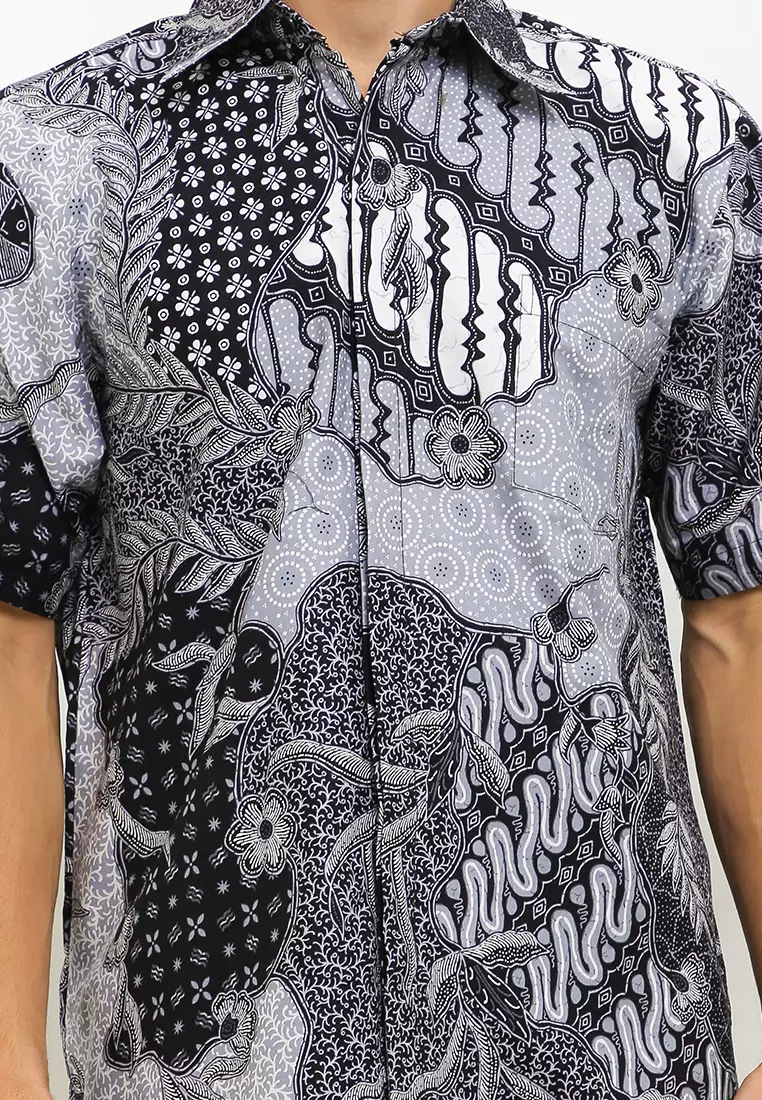 Aska Shirt Kemeja Batik Katun Trikot Lengan Pendek