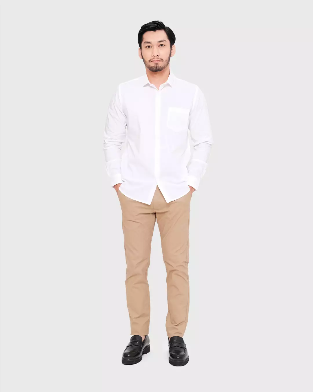 MOC Kemeja Lengan Panjang Pria FRAZE - WHITE