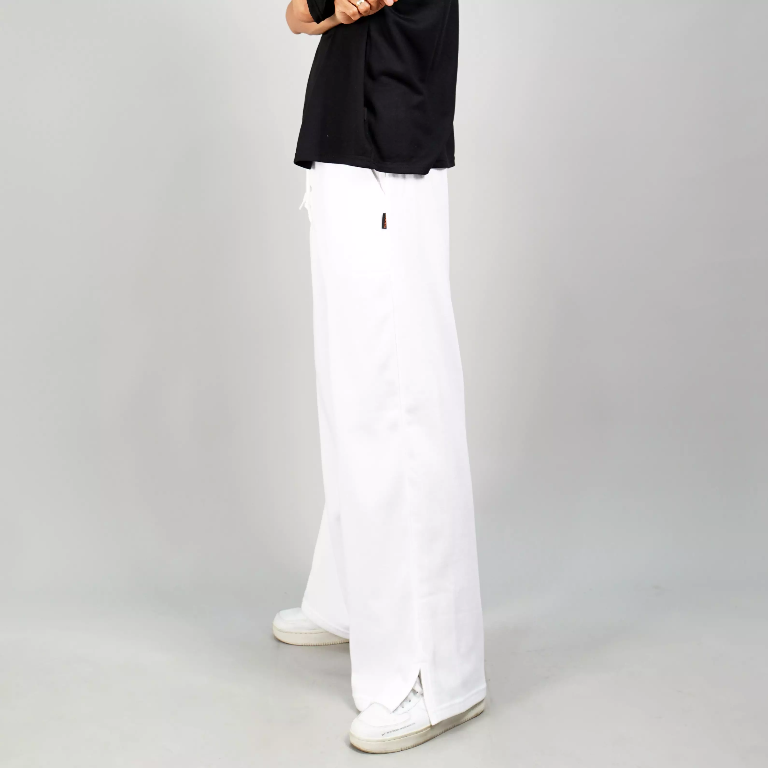 JISOO Celana Panjang Baggy Pants Celana Baggy Loose Pants Pria - PUTIH