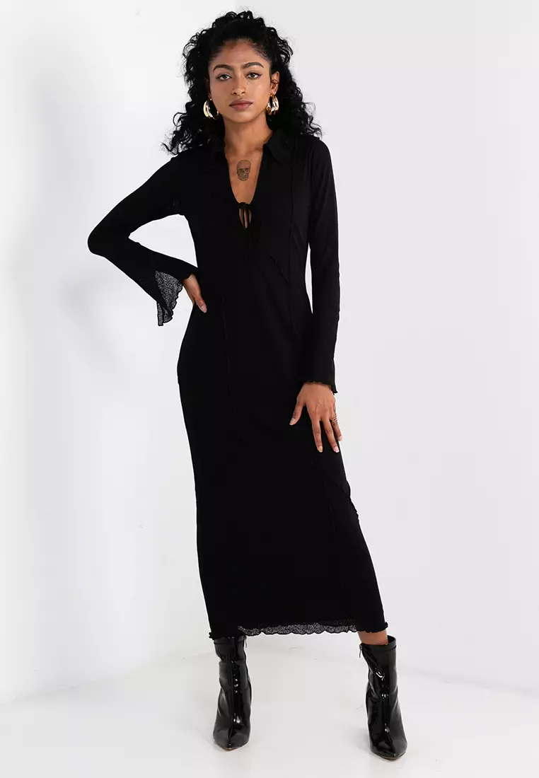 Topshop black mesh outlet dress