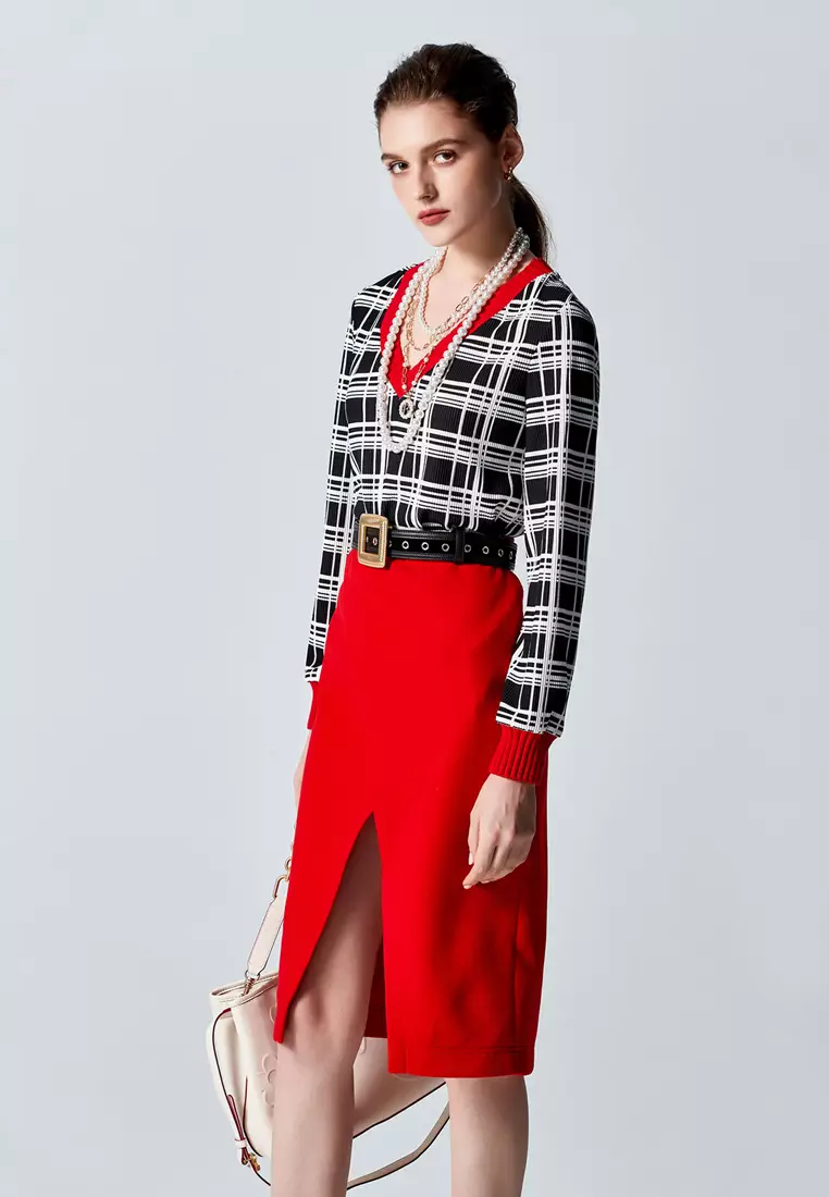 Basic Overlap Pencil Skirt