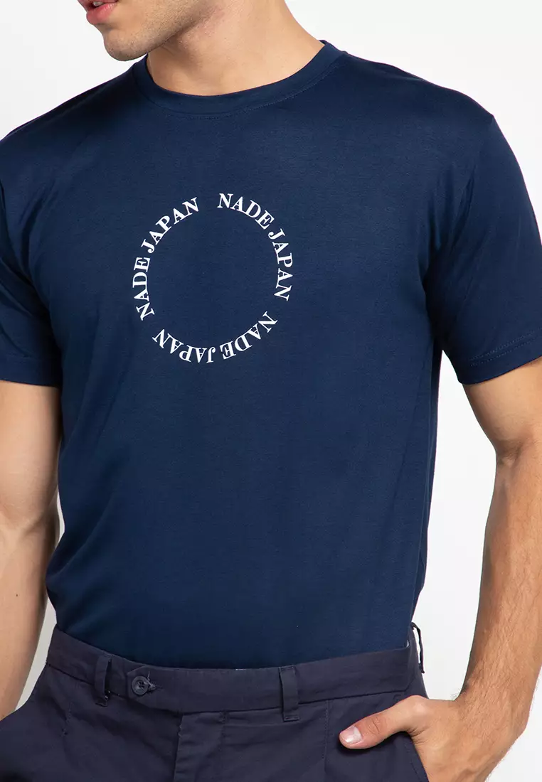 Nade NT268 nade japan circle Kaos anti kusut Navy