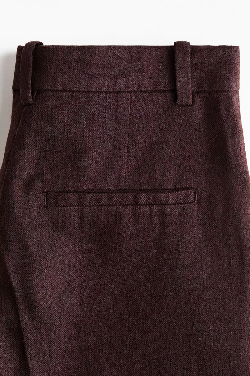 Linen-blend tailored trousers