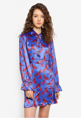 Buy Glamorous Retro Ribbon Neck Tie Dress Online Zalora Malaysia