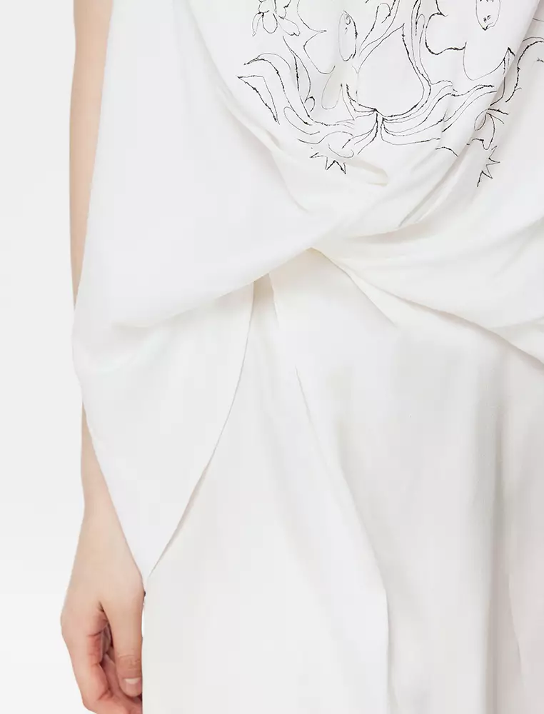 短款拼接無袖連衣裙