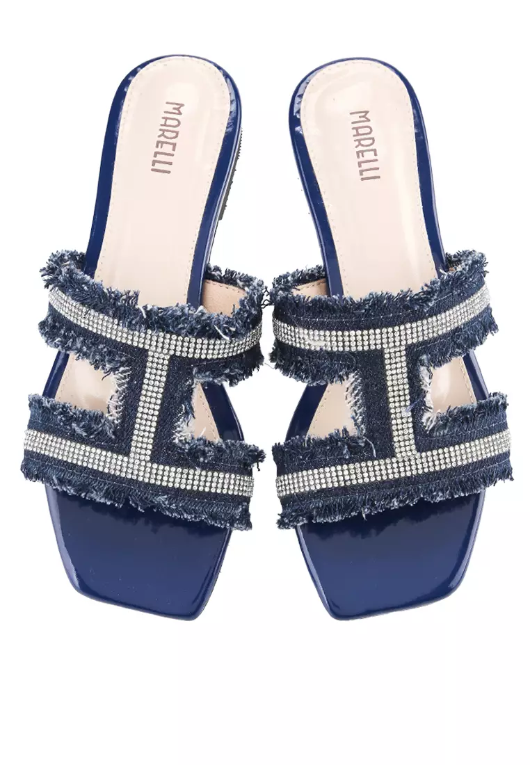 Siera Sandal wanita Flat Teplek - Navy blue