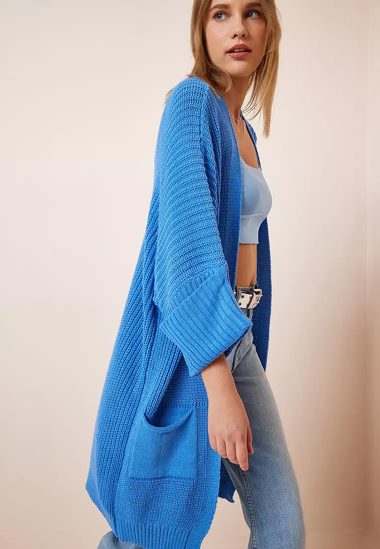 Oversized Long Pocket Knitwear Cardigan