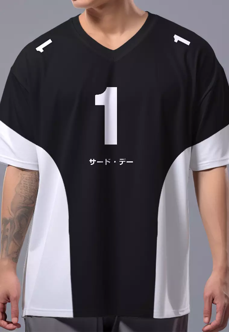 MTU32 Jersey Premium Oversize 260gsm Vintage Streetwear bahan Heavy Jersey  "katakana 1 bw"