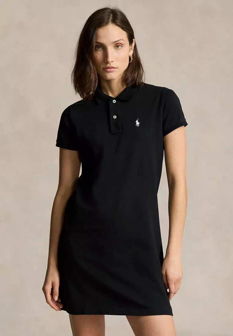 Cotton Mesh Polo Dress