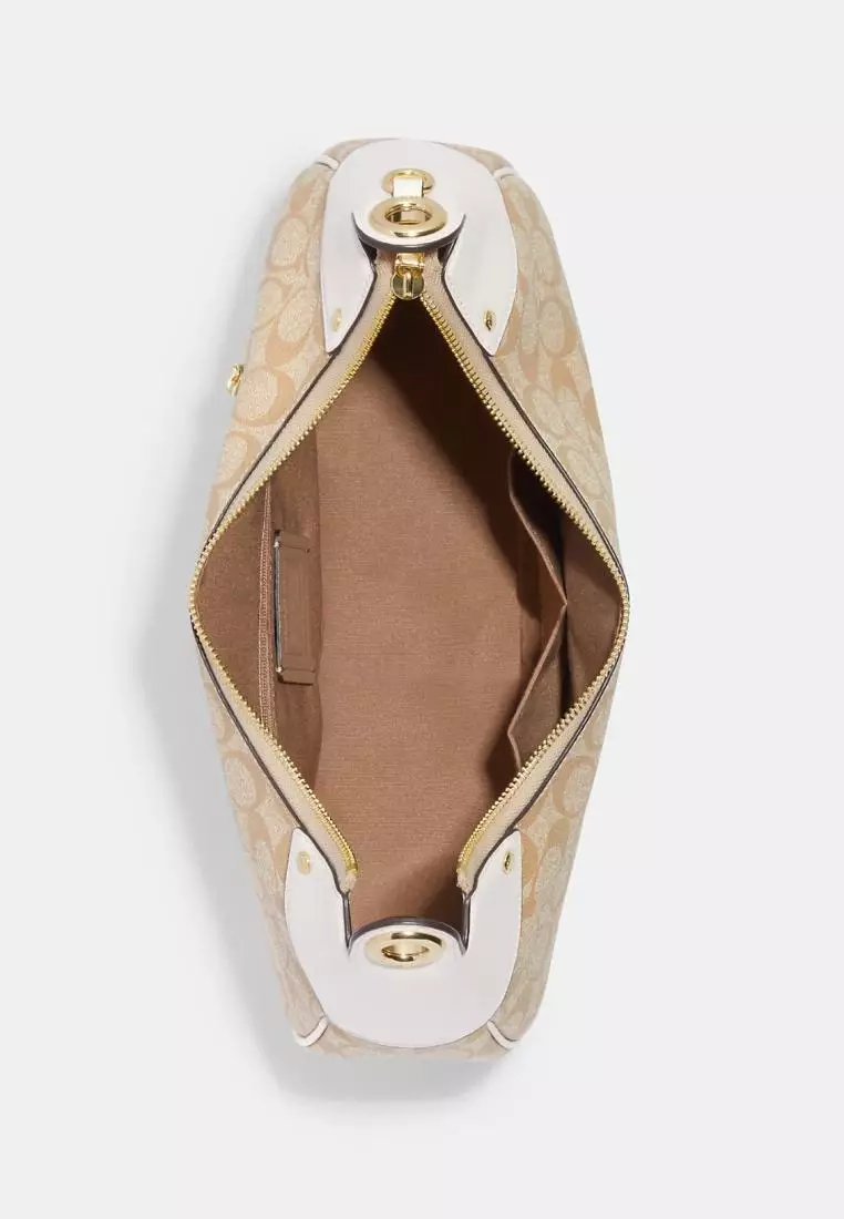 Coach Mara Hobo In Signature Canvas Light Khaki Chalk