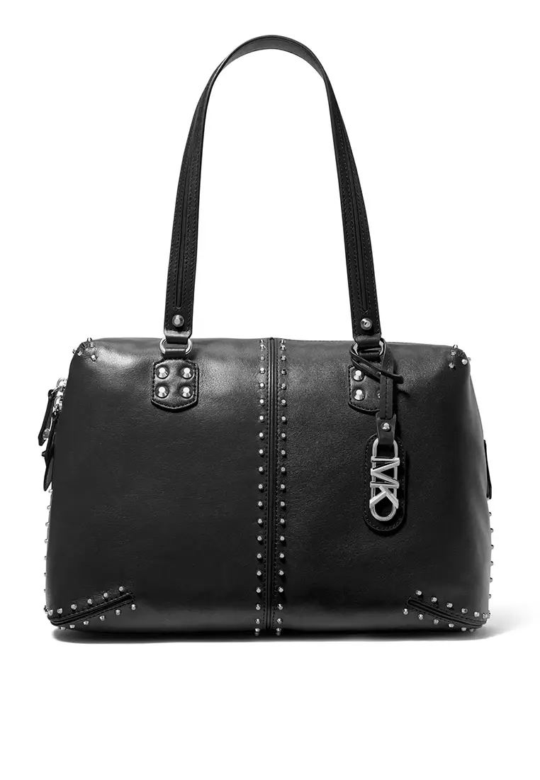 Astor Large Studded Leather Tote Bag