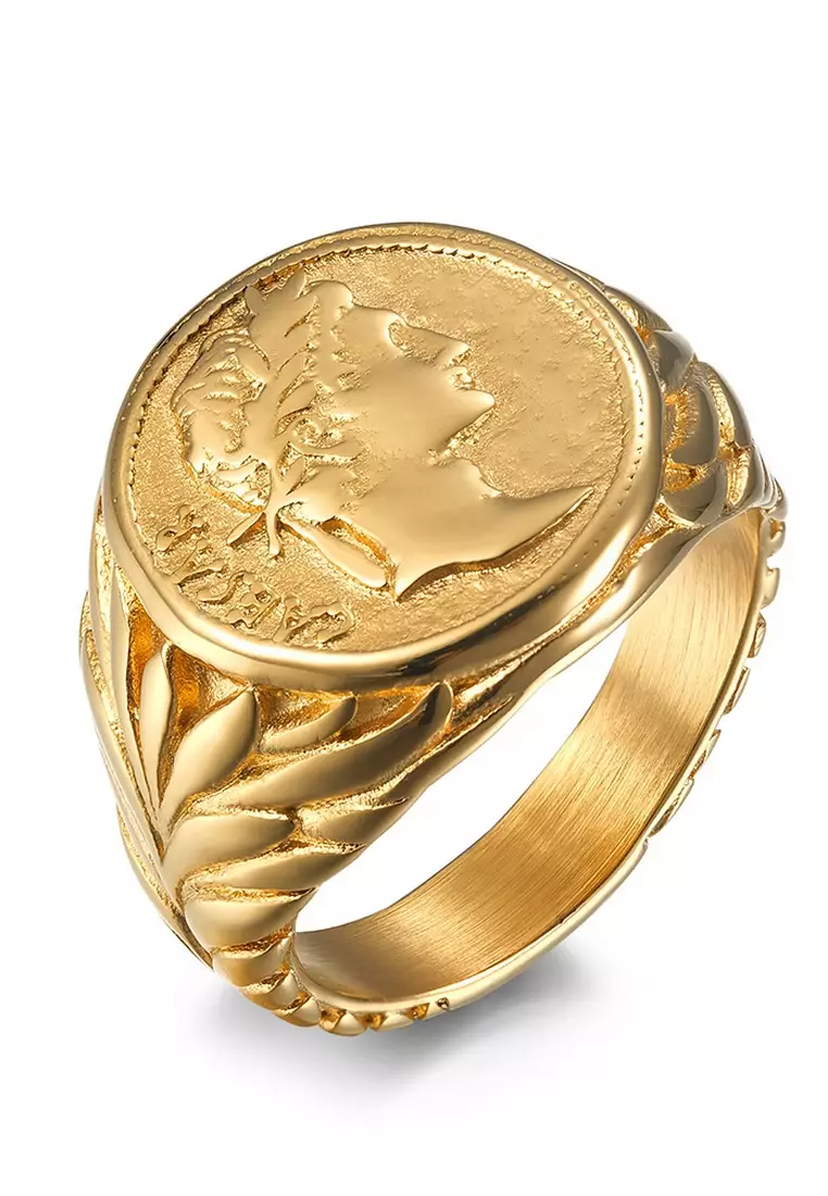 Mens gold sovereign sales ring for sale