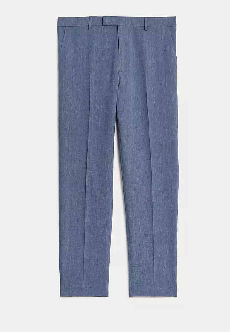 Tailored Fit Italian Linen Miracle Suit Trousers