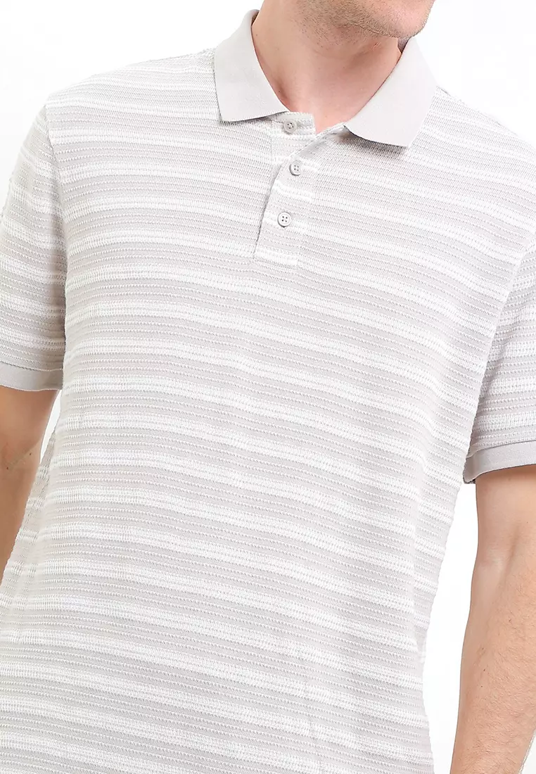 Cotton Rich Striped Polo Shirt