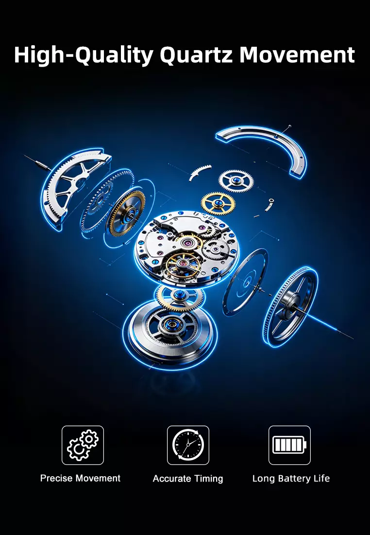 Jam Tangan Pria Kuarsa Luminous Tanggal Kasual Tali Stainless Steel Jam Tangan Cowok 8080 allblack