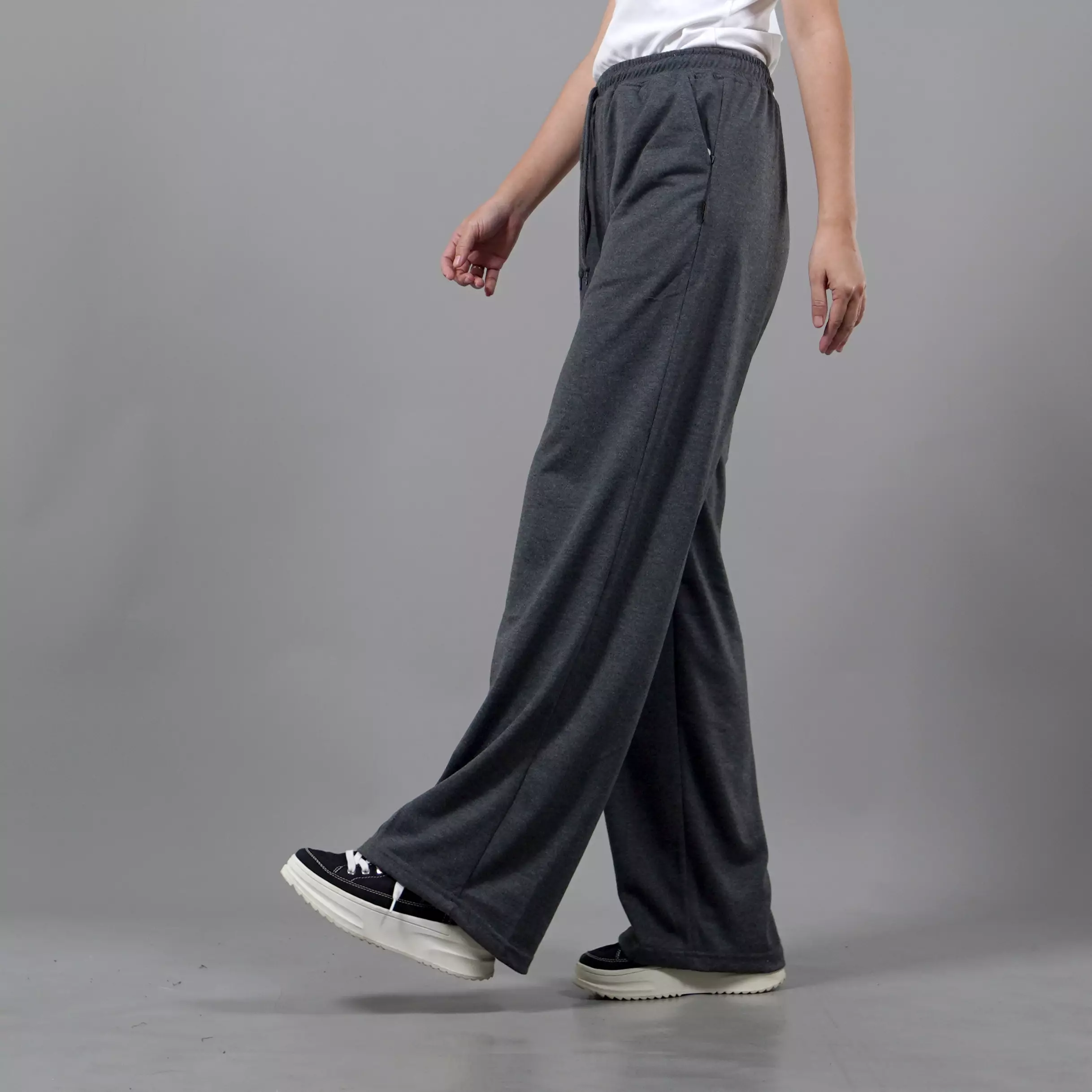  RIA Celana Panjang Loose Pants Wanita Celana Wanita - ABU TUA