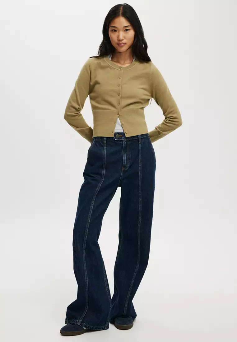 Crew Neck Knit Cardigan