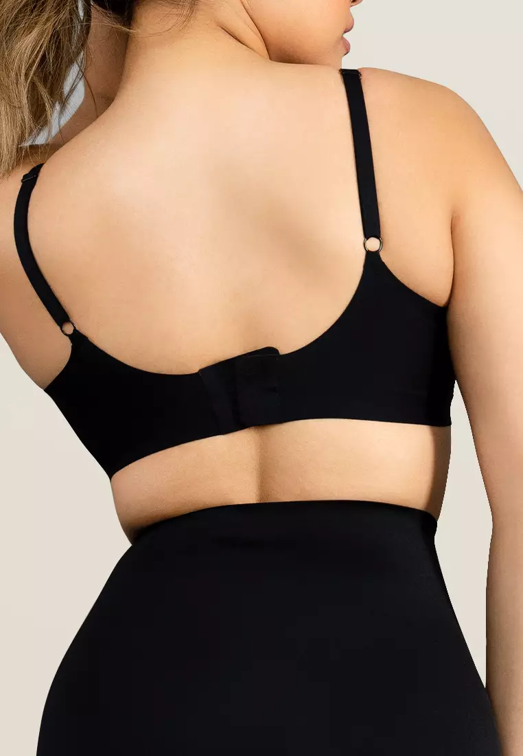 Next to Skin Ladies Seamless Heatpress Comfort Fit Soft Push Up Wireless NonWire Bra Kenzi 1pc (Black)