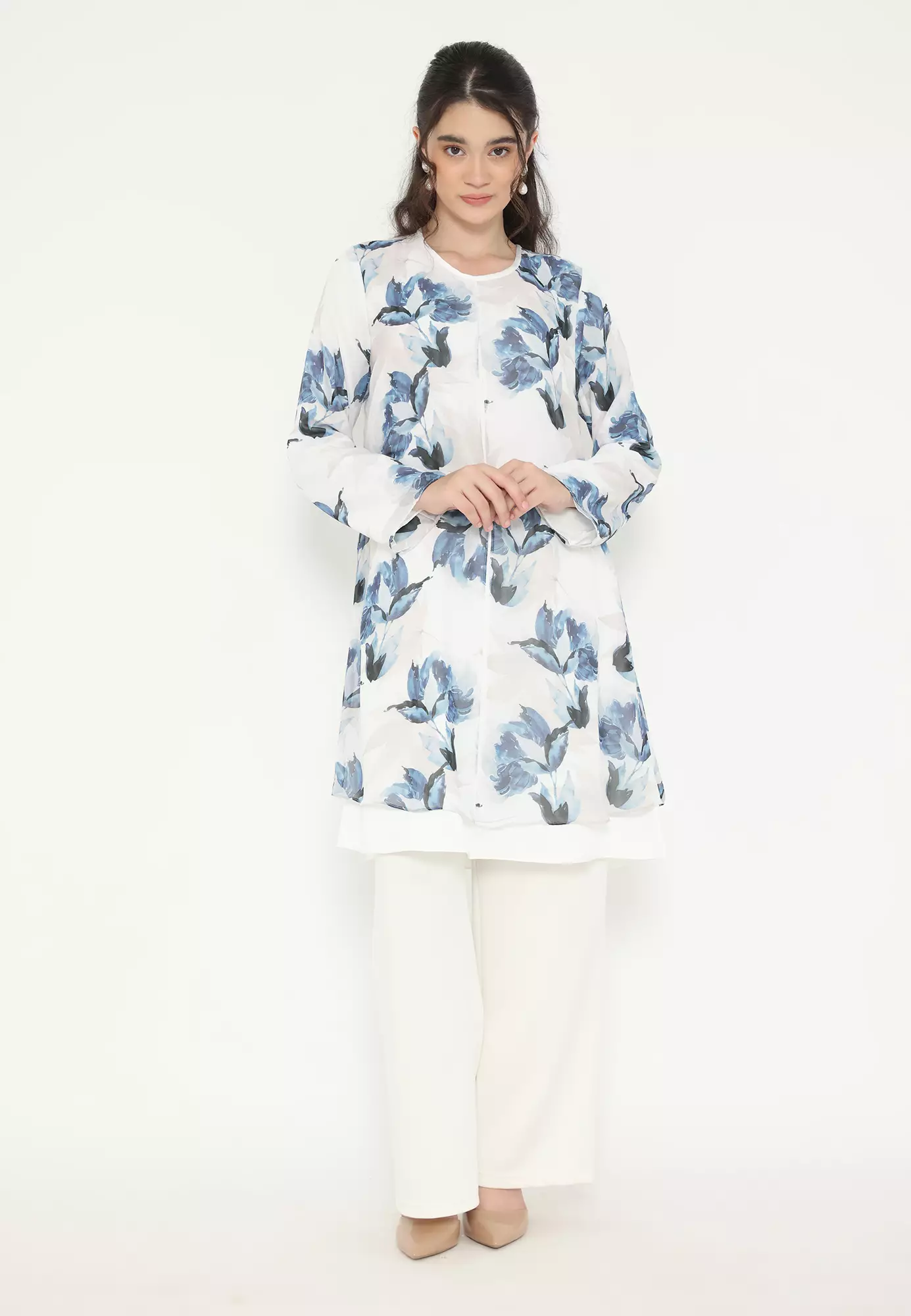 Tunic Floral Ocean Rust In White By Brilliant Girl Warna PUTIH