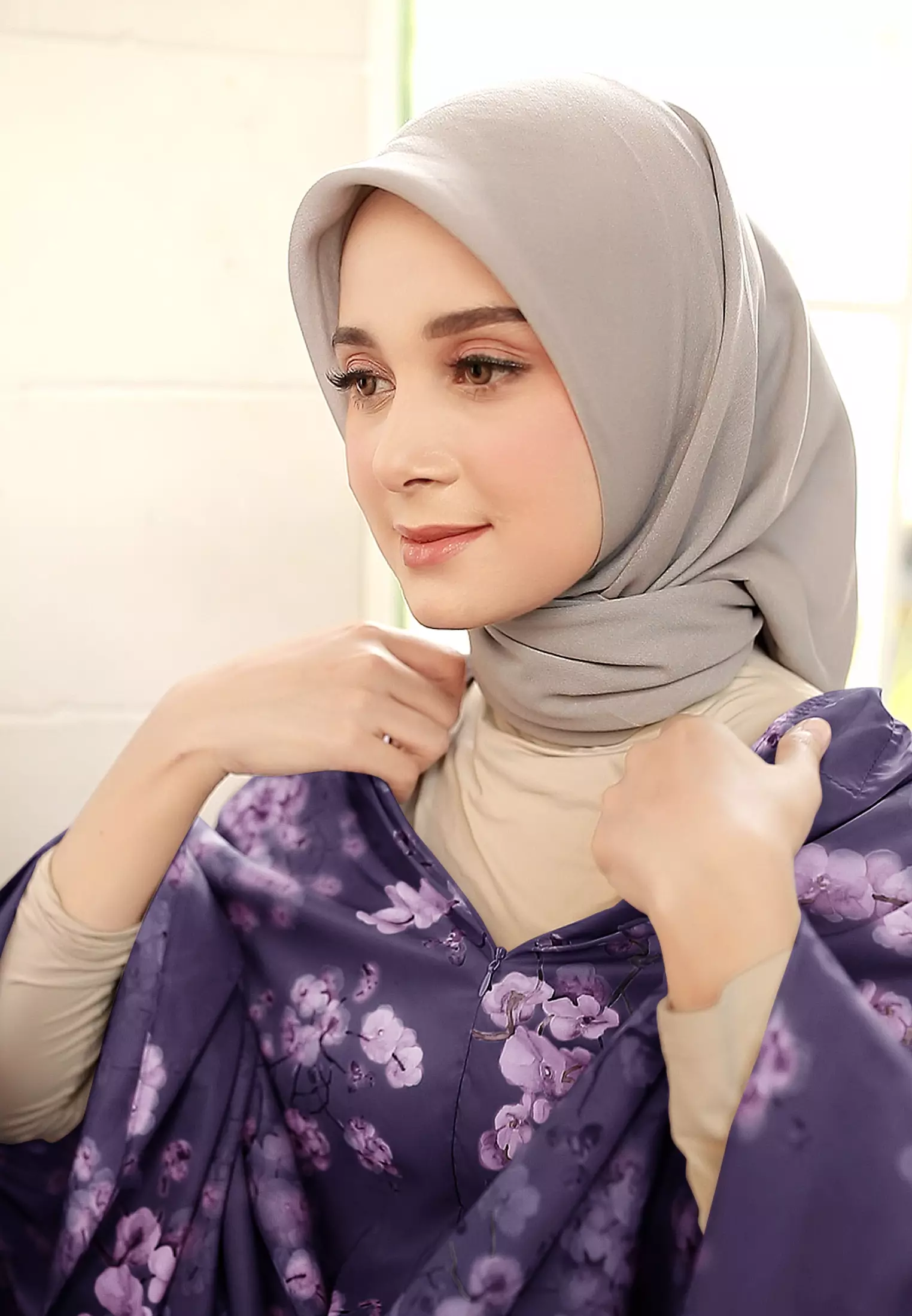 Zelena - Puspa Prayer Set | Mukena Motif 2in1 Resleting Travel - Night Purple