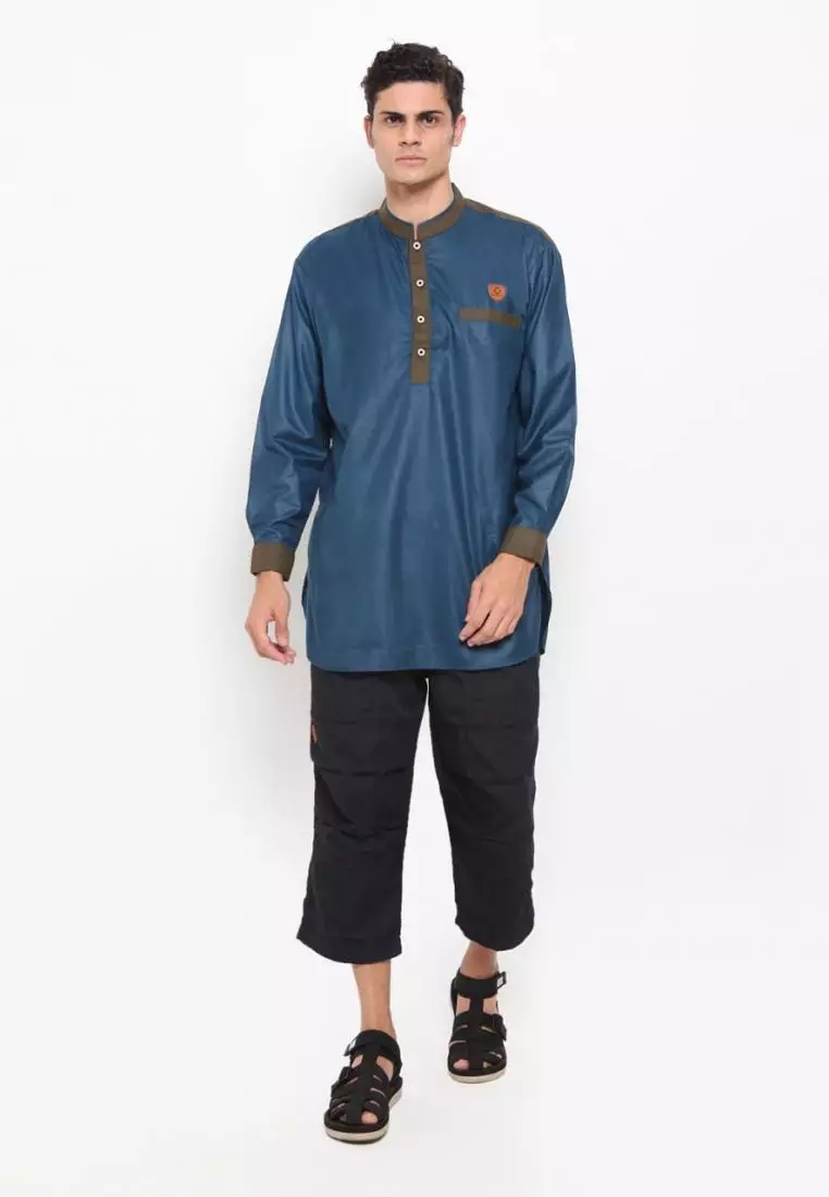 Zayidan Baju Koko Gamis Muslim Pria Hanafi - Hijau Tosca