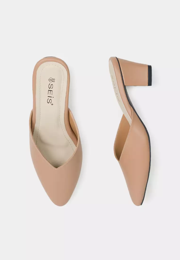 SEIS Nastya Mules Wanita Heels  5 cm - MOCCA