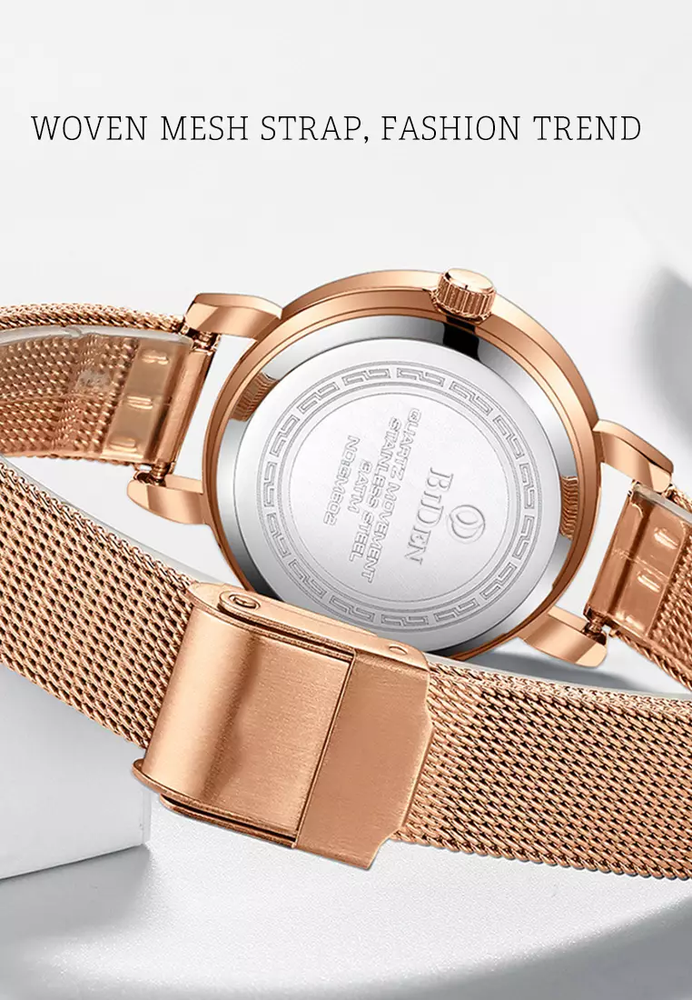 jam tangan wanita 3ATM Anti Air fashion bisnis Kuarsa jam tangan cewek Tali jala