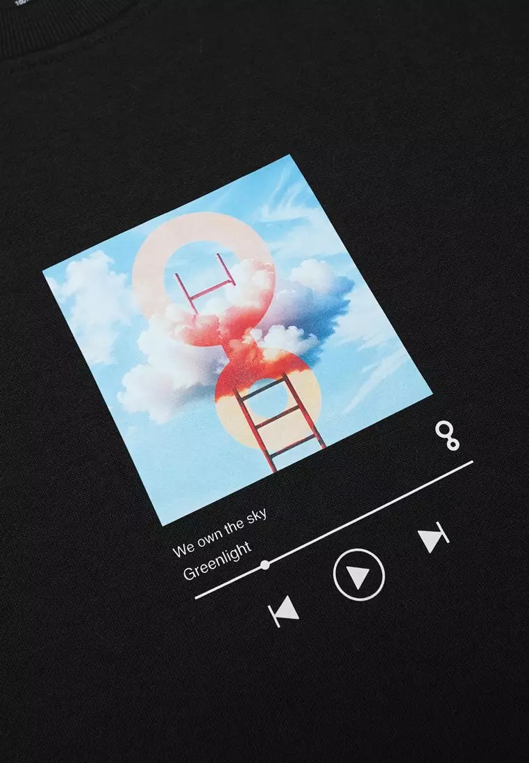 Greenlight Men's Jacket Crewneck Sweatshirt Regular Fit Fleece Sky Playlist OL-C070425