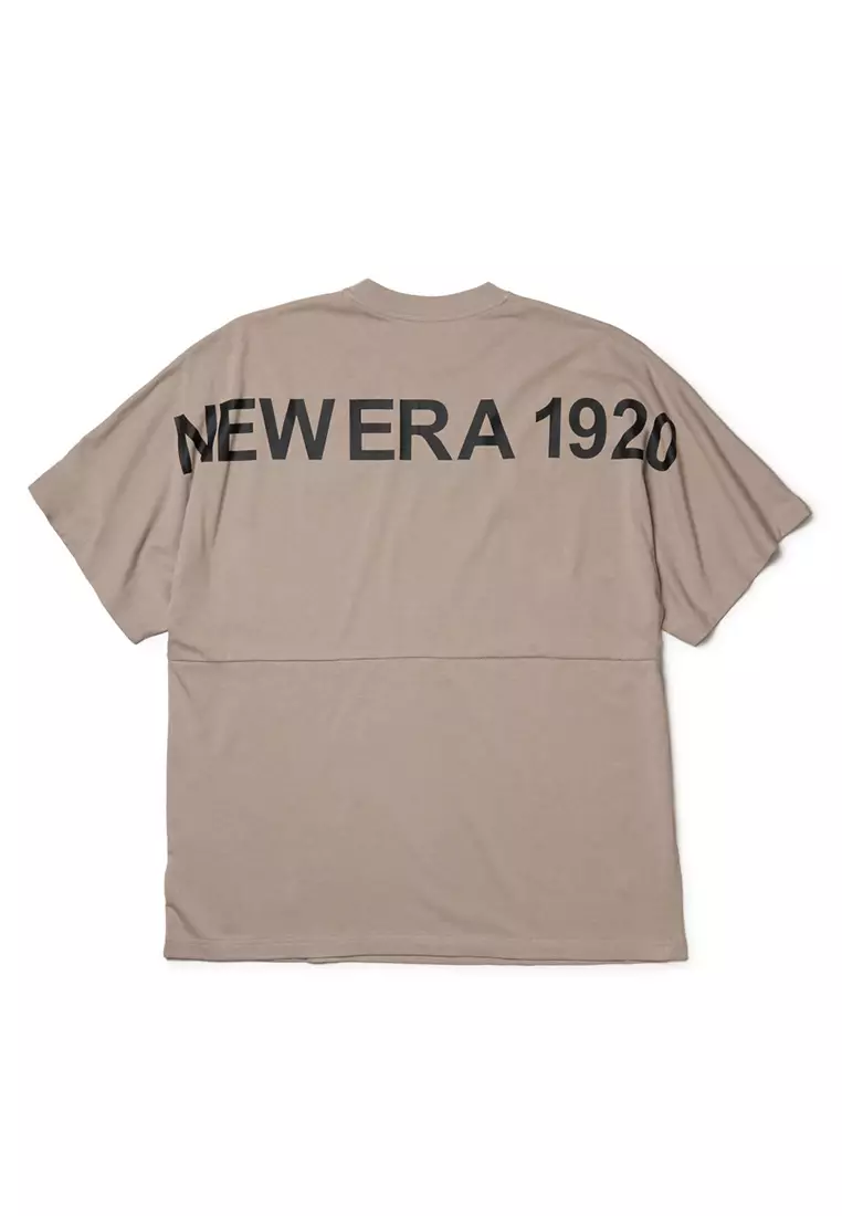 NE Wordmark 1920 Khaki Oversized Short Sleeve T-Shirt