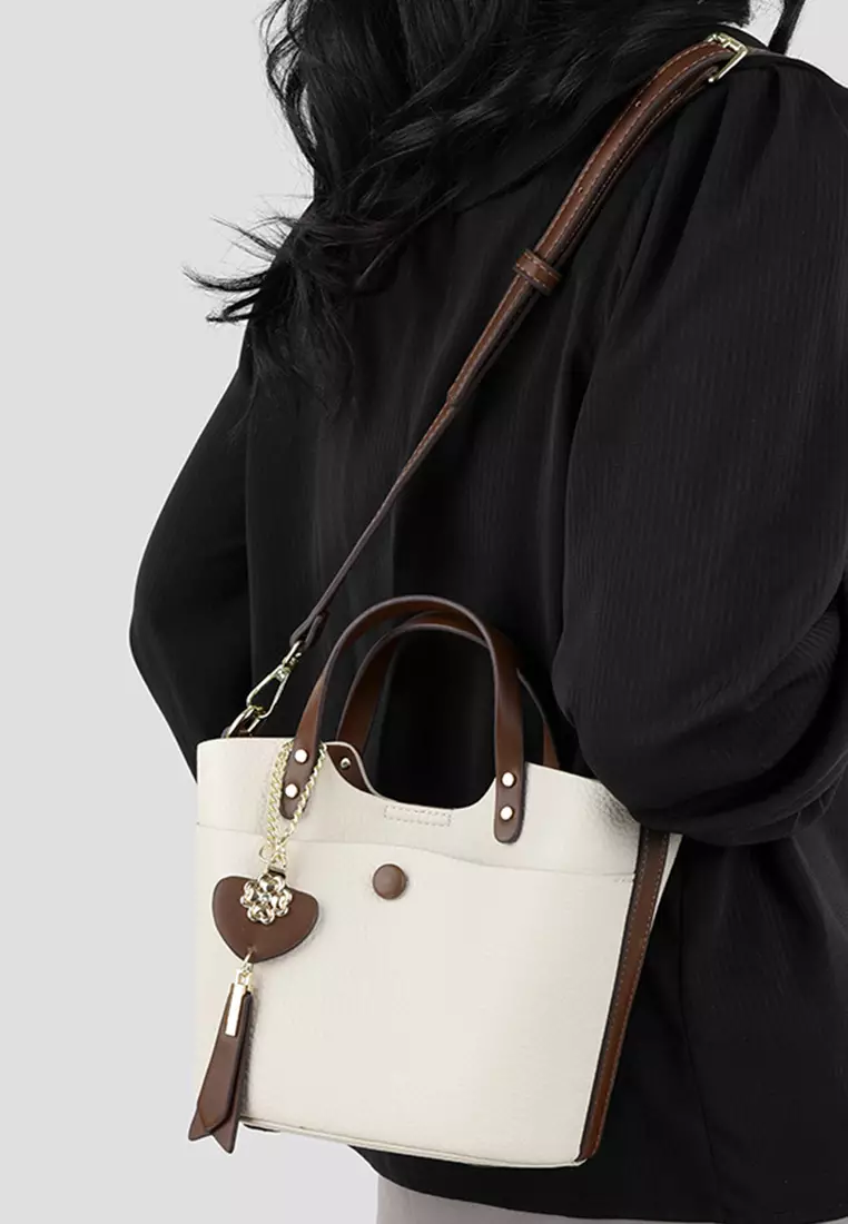 Color Matching Faux Leather Three-Way Bucket Bag JW HD-2814