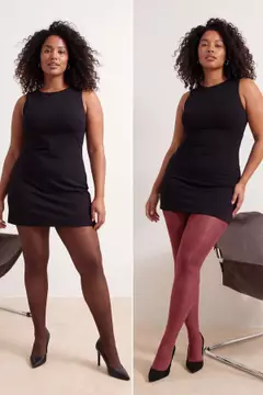 Buy Trendyol Red Black & Onion Shell Plus Size Pantyhose Tbbss26Kc00001