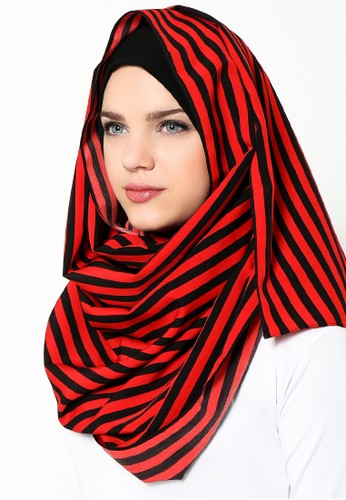 Stripes Pashmina Maxmara Red Black
