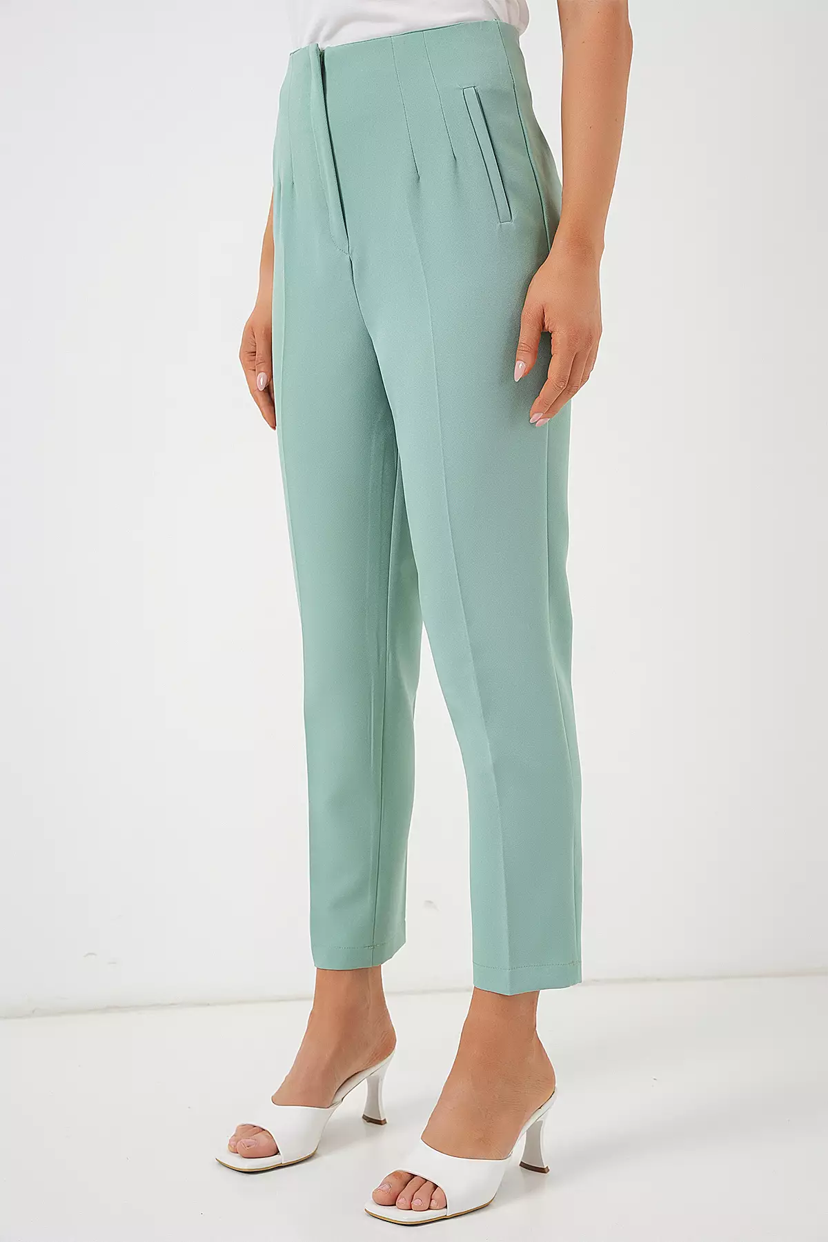 High Waist Ankle Trousers