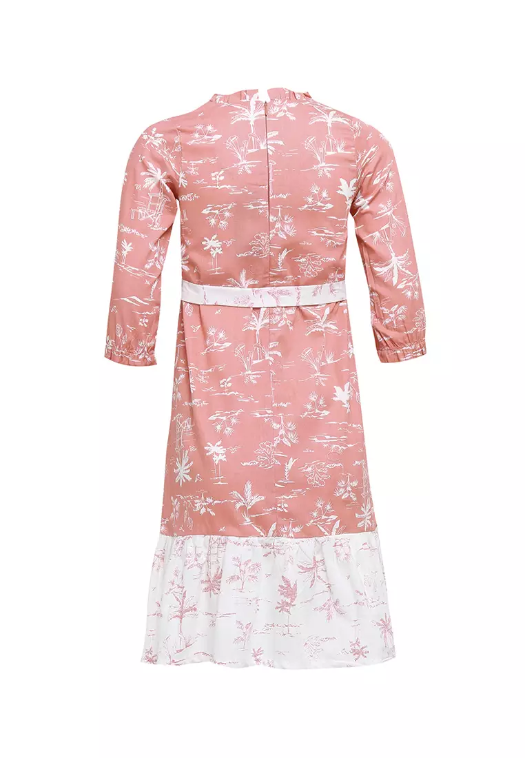 MFMW Lil Dyanuber Dress Anak Salem Motif Daun