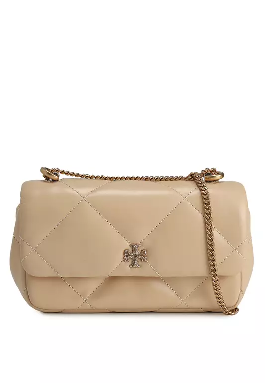 Kira Diamond Quilt Pavé Logo Mini Flap Bag (tr)
