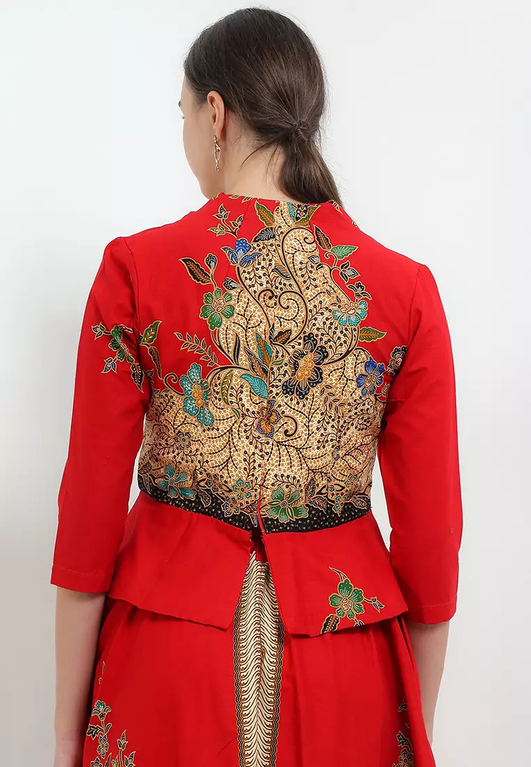 B.Swan-Necked PeplumCrop 7/8-Slv+Lining(TT)