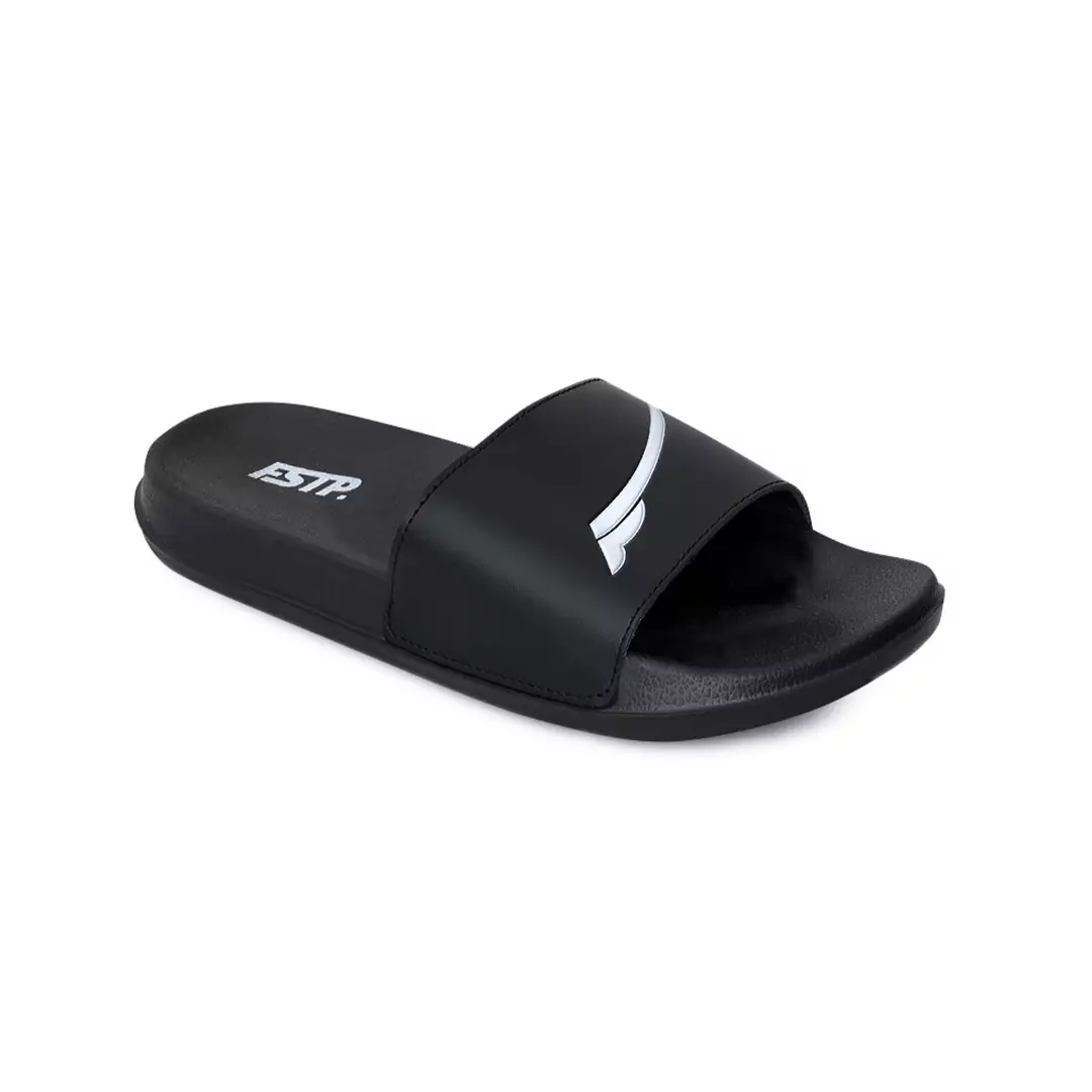 Soul Black White Sandal Pria Slide Footstep Footwear
