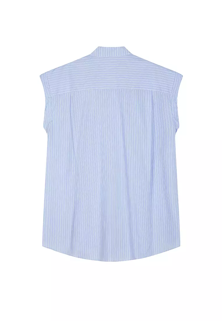 Cotton Poplin Loose Sleeveless Shirt