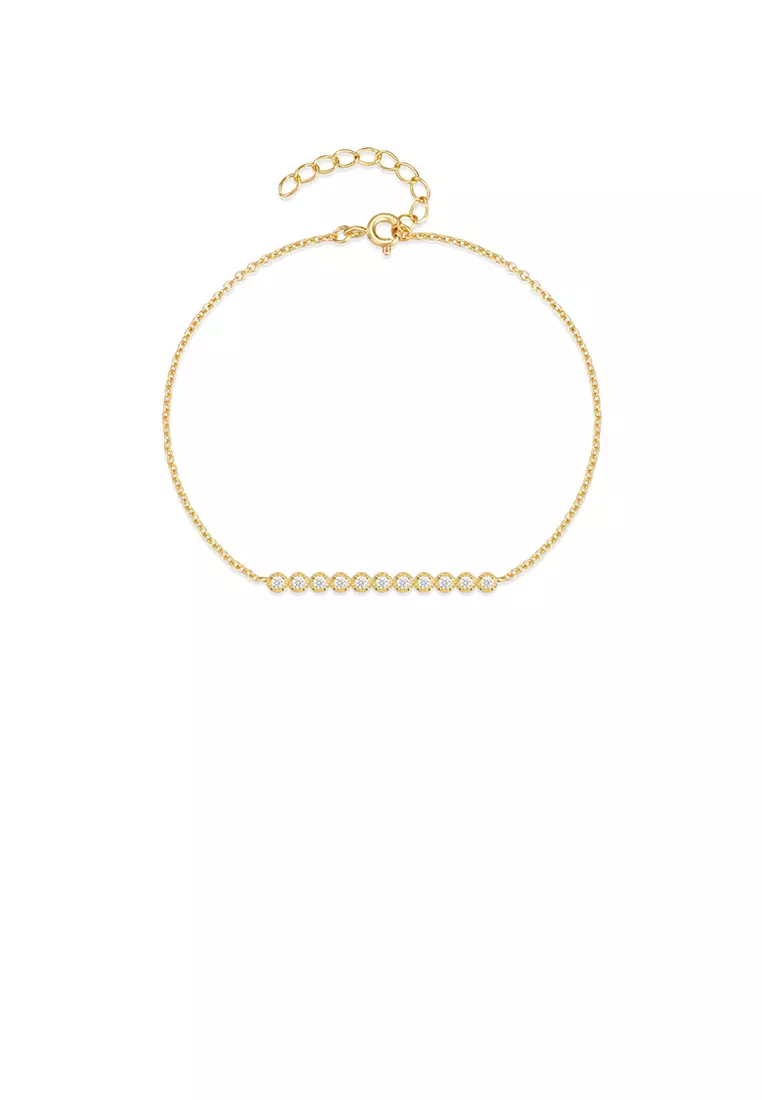 Gold cubic discount zirconia bracelet