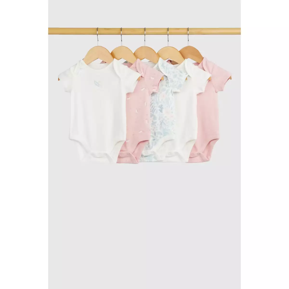 Mothercare Sealife Short-Sleeved Bodysuits - 5 Pack - Terusan Bayi Perempuan (Putih)