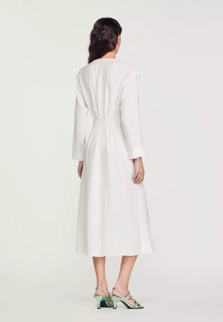 White linen flowing dress cheap