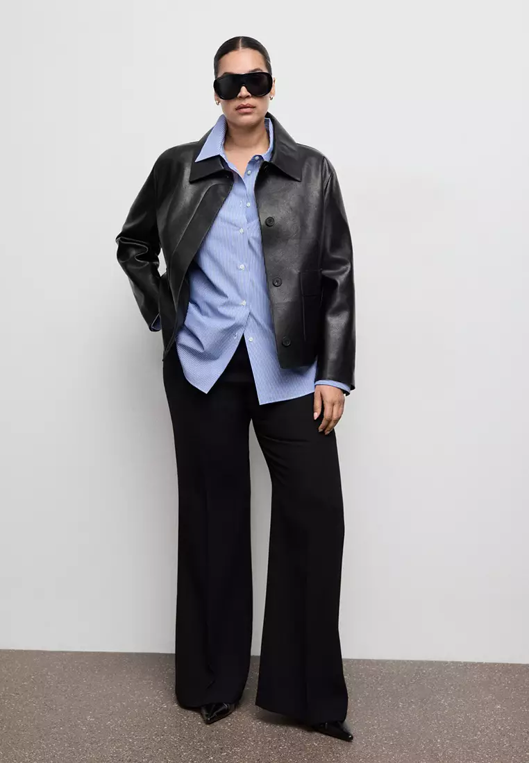 Cotton & Lyocell Blend Straight Shirt