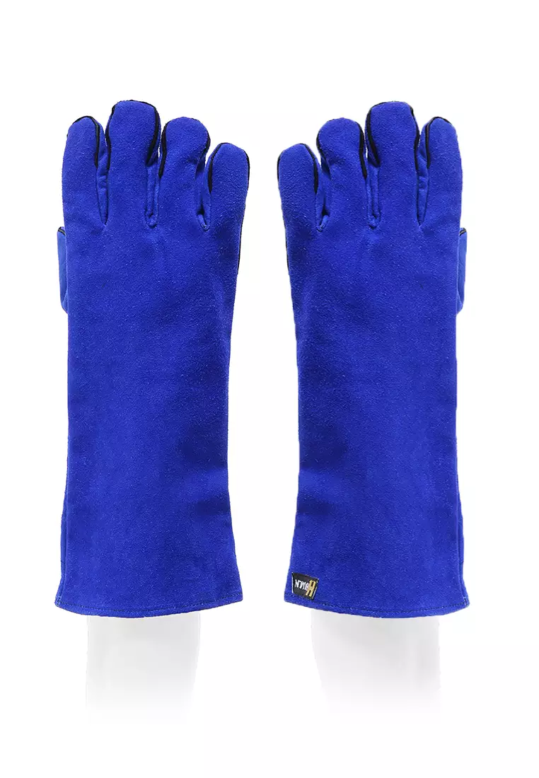 Decs Gloves Safety Full Finger Unisex 16 Inch Comfortable Material Cotton Leather ORIGINAL - Blue