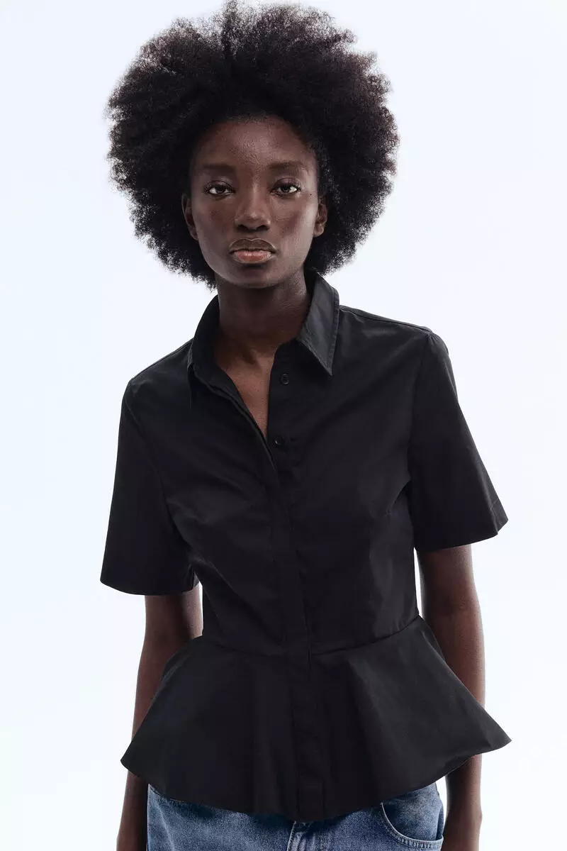 Poplin peplum shirt